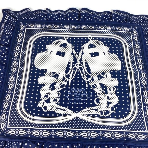 HERMES Carre70 Frill BRIDES DE GALA A POIS Dot polka dots Scarf Unused - Picture 3 of 16